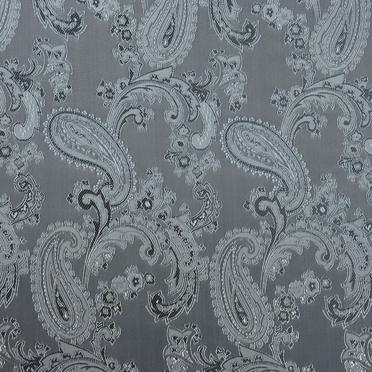 Paisley Jacquard fabric in Silver
